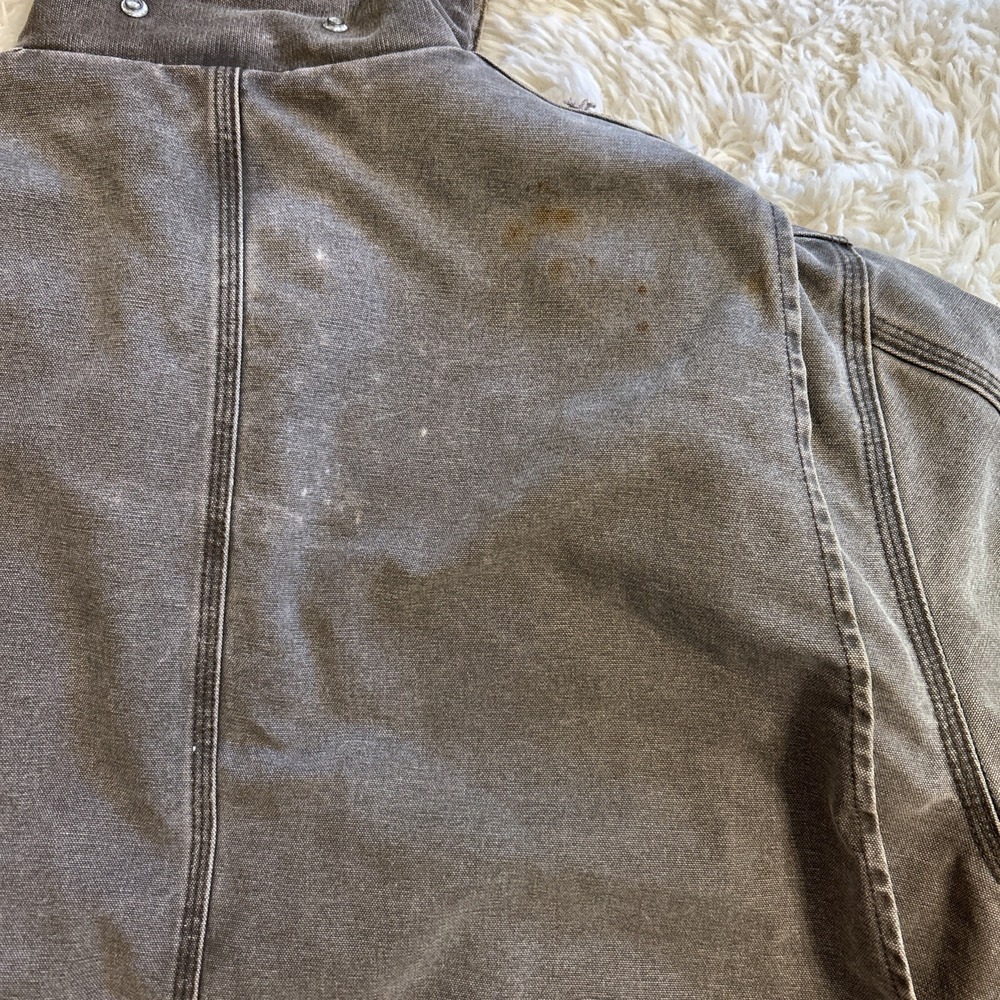 Carhartt J22-CHT Brown Vintage Mens XXL Arctic Jacket Corduroy Collar Distressed - Picture 16 of 16